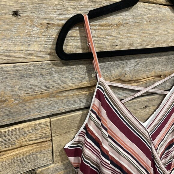 NWT Maurices Women's Multicolored Striped Sleeveless Midi Dress Size L V Neck - Picture 6 of 11